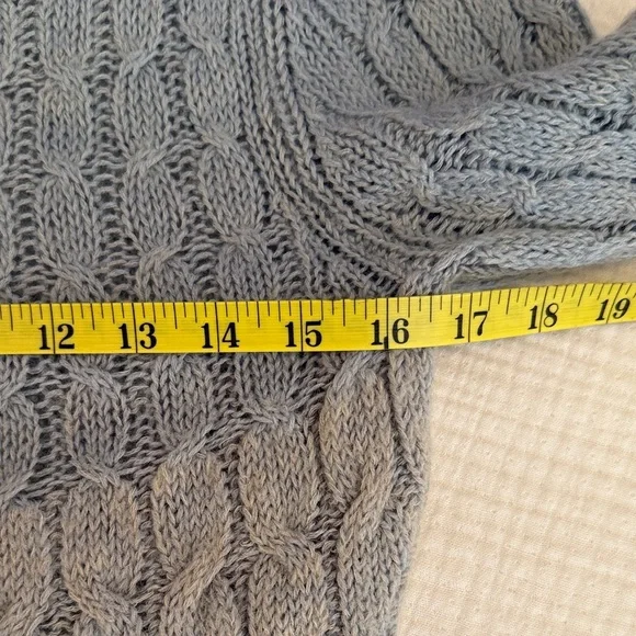 Sparrow Women's Cable Knit Sweater - Blue and Cream - Picture 11 of 13